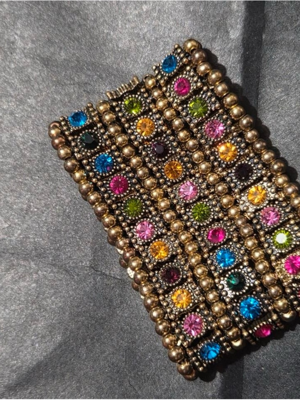 Colorful Multi-Stone Rhinestone Stretch Bracelet